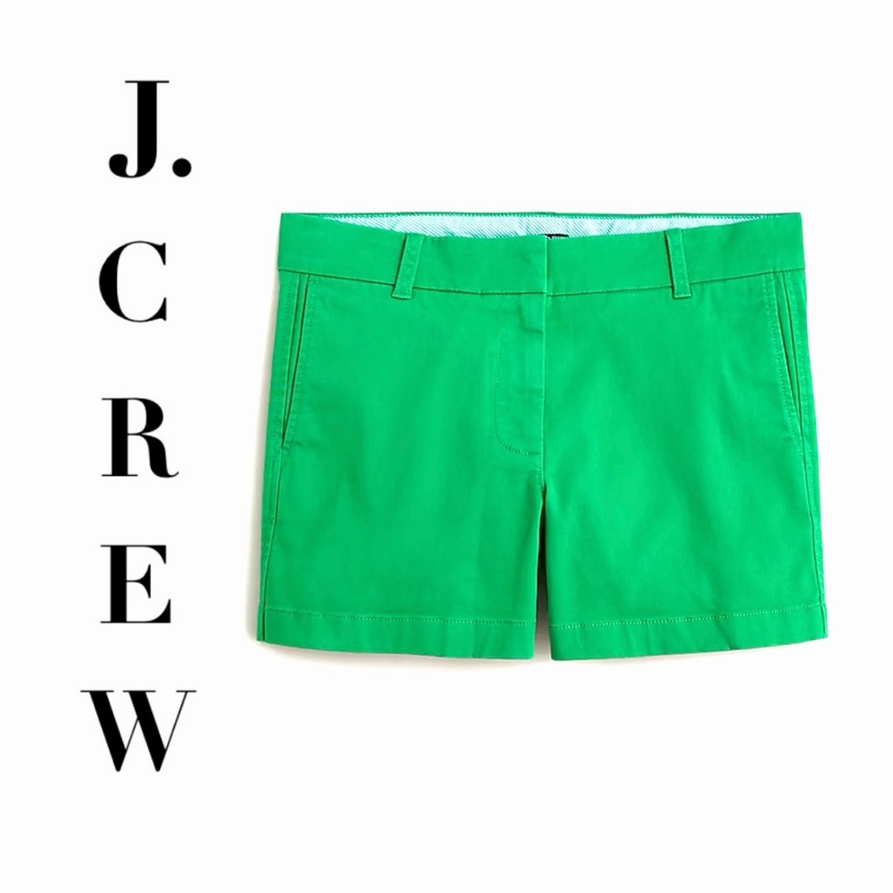 J CREW Green Chino Shorts Size 10 NEW 100% Cotton STYLE 82043